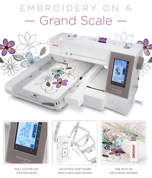 Janome 550ELE Embroidery Machine Open Box