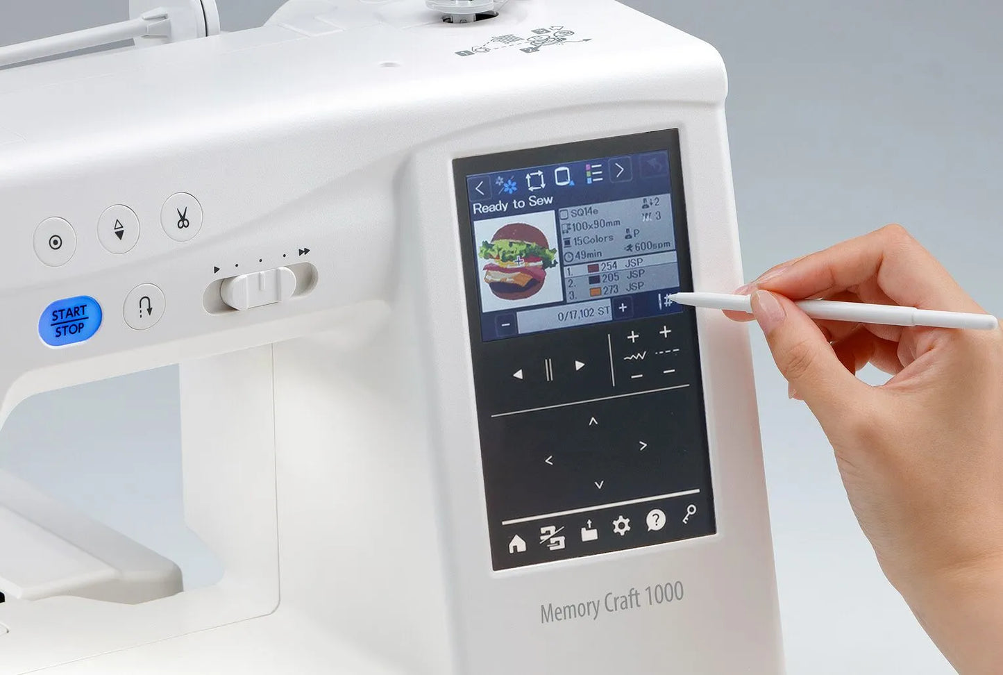 Janome Memory Craft MC 1000 sewing and embroidery machine