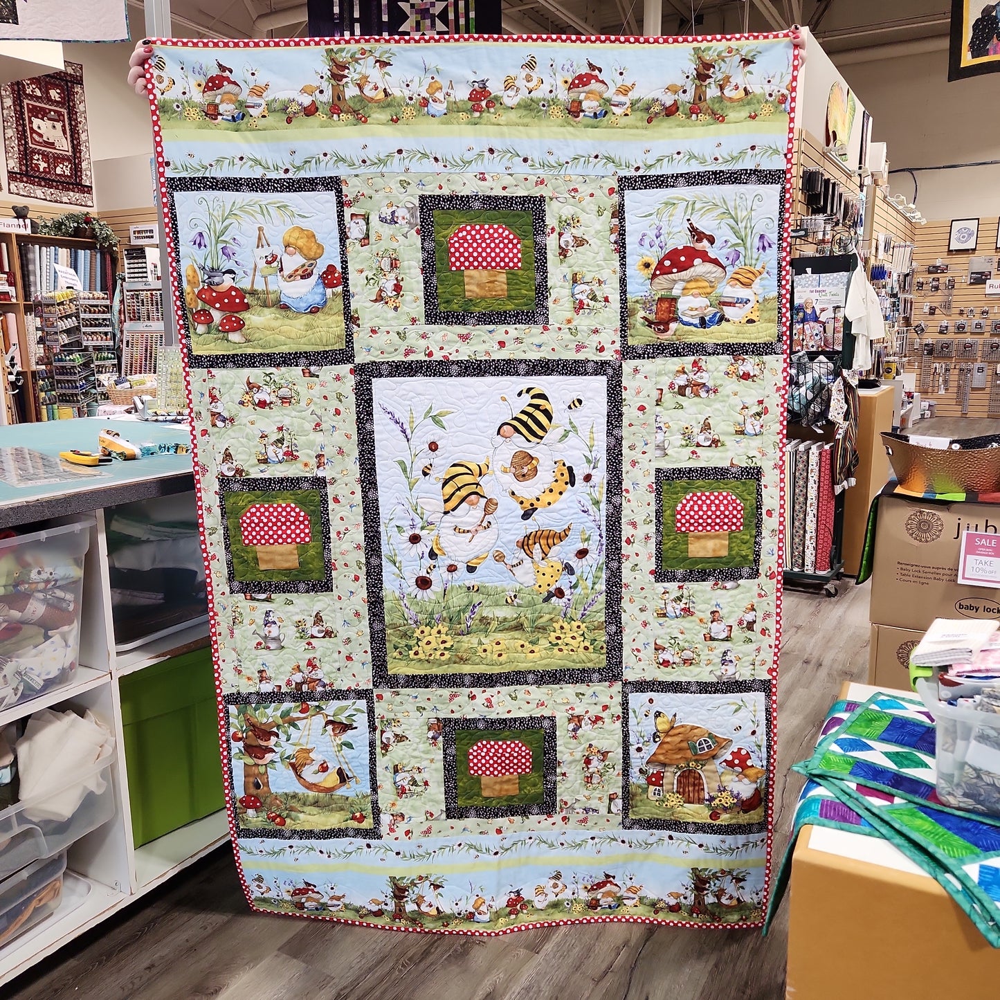 Gnome and Garden Quilt Kit