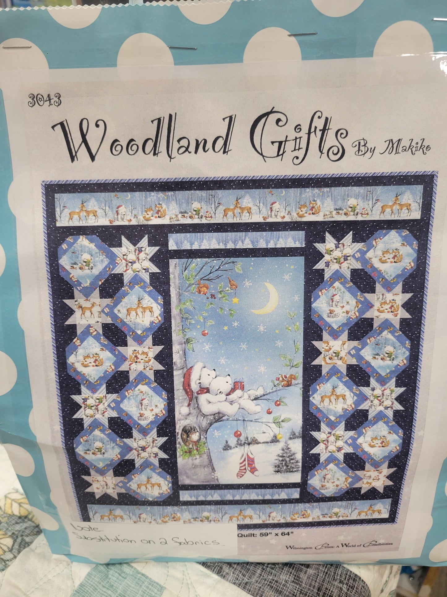 Woodland gifts quilt kit 59" x 64"