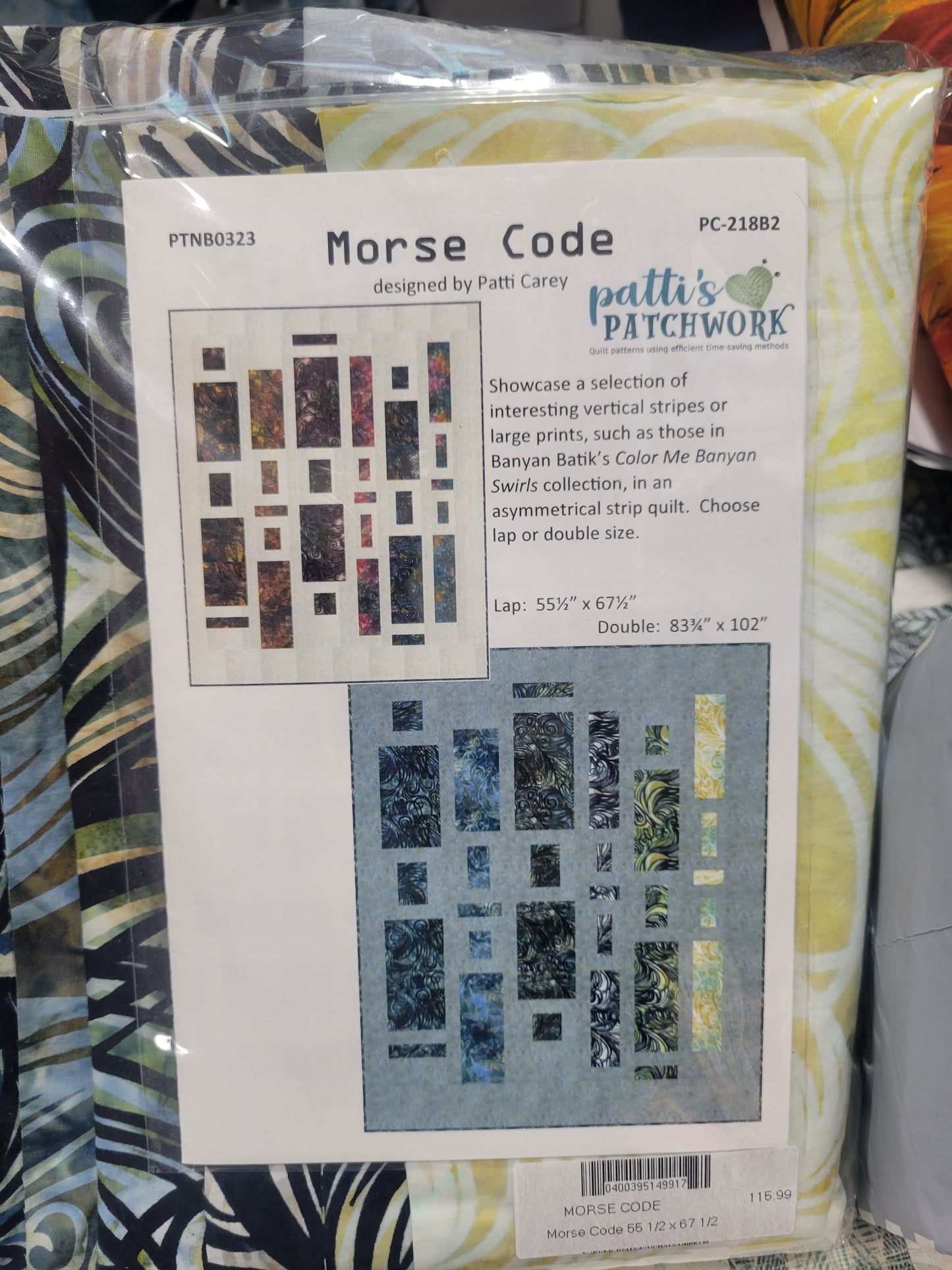 Morse code quilt kit 55.6" x 67.6" $115.99