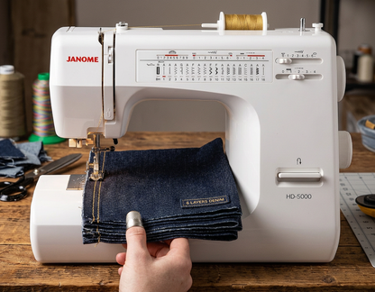 Janome HD5000 Heavy Duty Sewing Machine - Professional Quilting & Sewing | Built-in Needle Threader