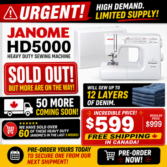Janome HD5000 Heavy Duty Sewing Machine - Professional Quilting & Sewing | Built-in Needle Threader