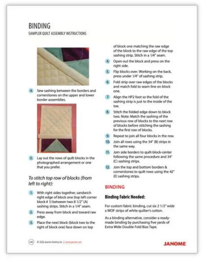 Janome Continental M8 Work Book WBCM8