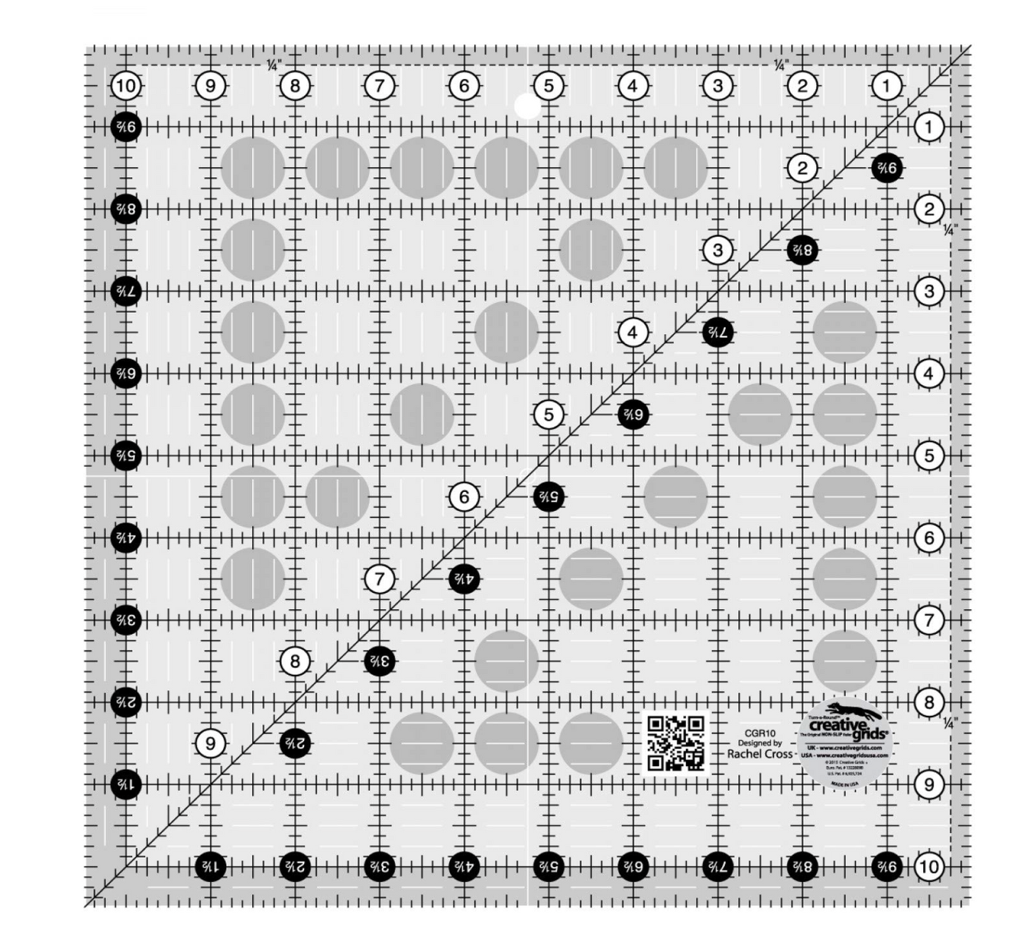 Creative Grids Quilt Ruler 10-1/2 # CGR10