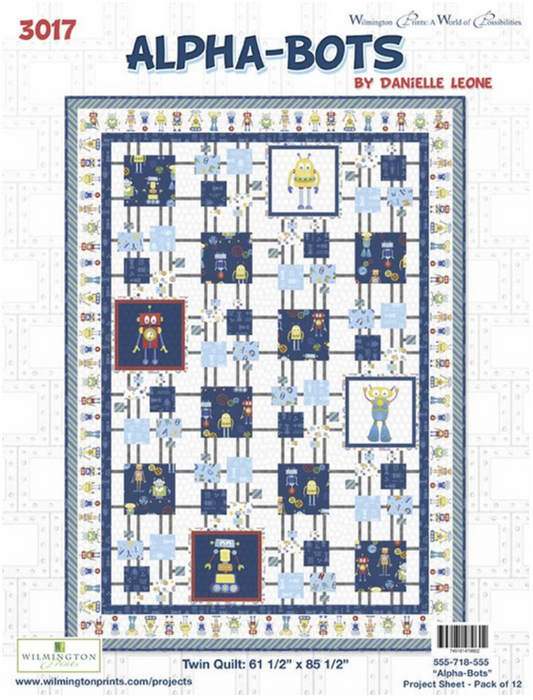 Alpha bots 61 1/2” x 85 1/2” Quilt Kit